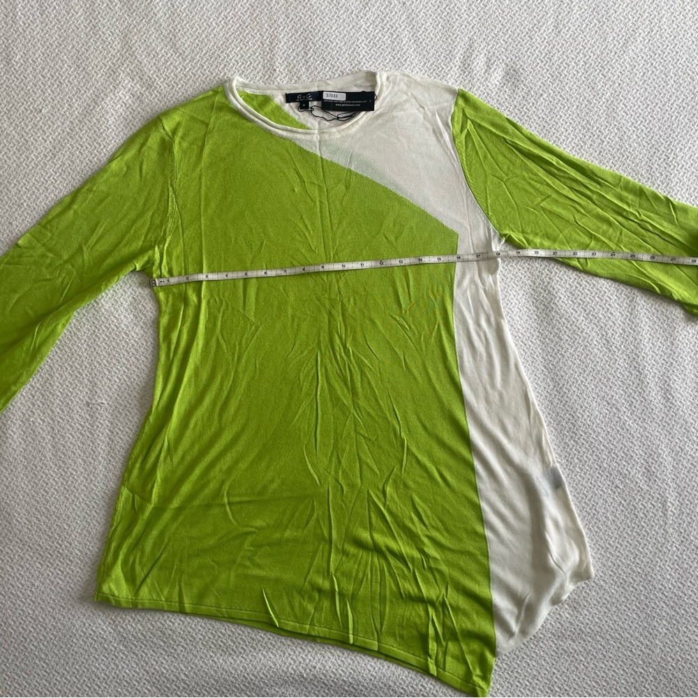 Green and White Women's Top